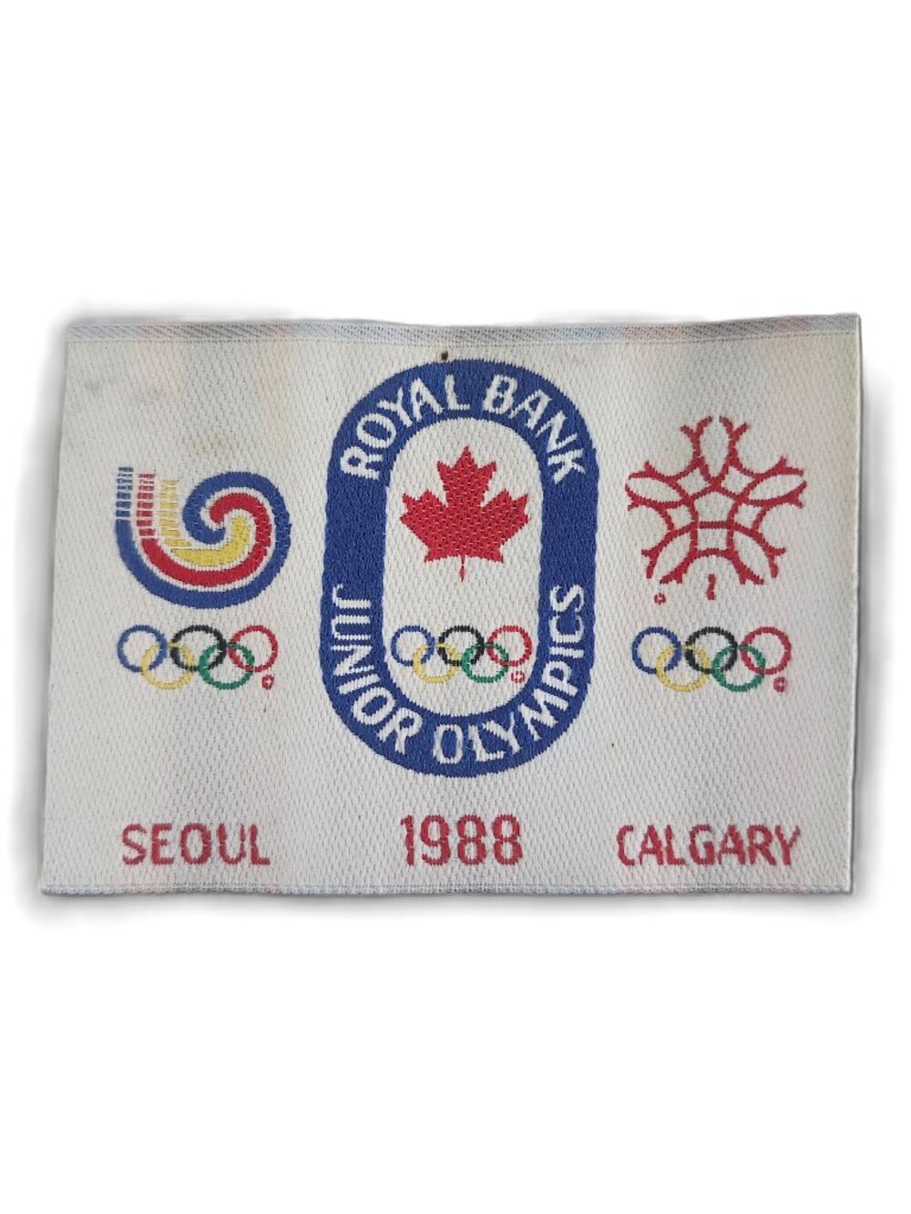 Vintage 1988 Royal Bank Junior Olympics Patch – Seoul & Calgary – Embroidered